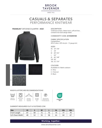 Mens Knitwear Brook Taverner Franklin Turtleneck Jumper £32.00