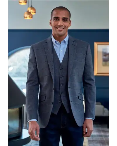 Men's Jackets Brook Taverner Lucio Slim Fit Jacket A - Navy Check £149.00