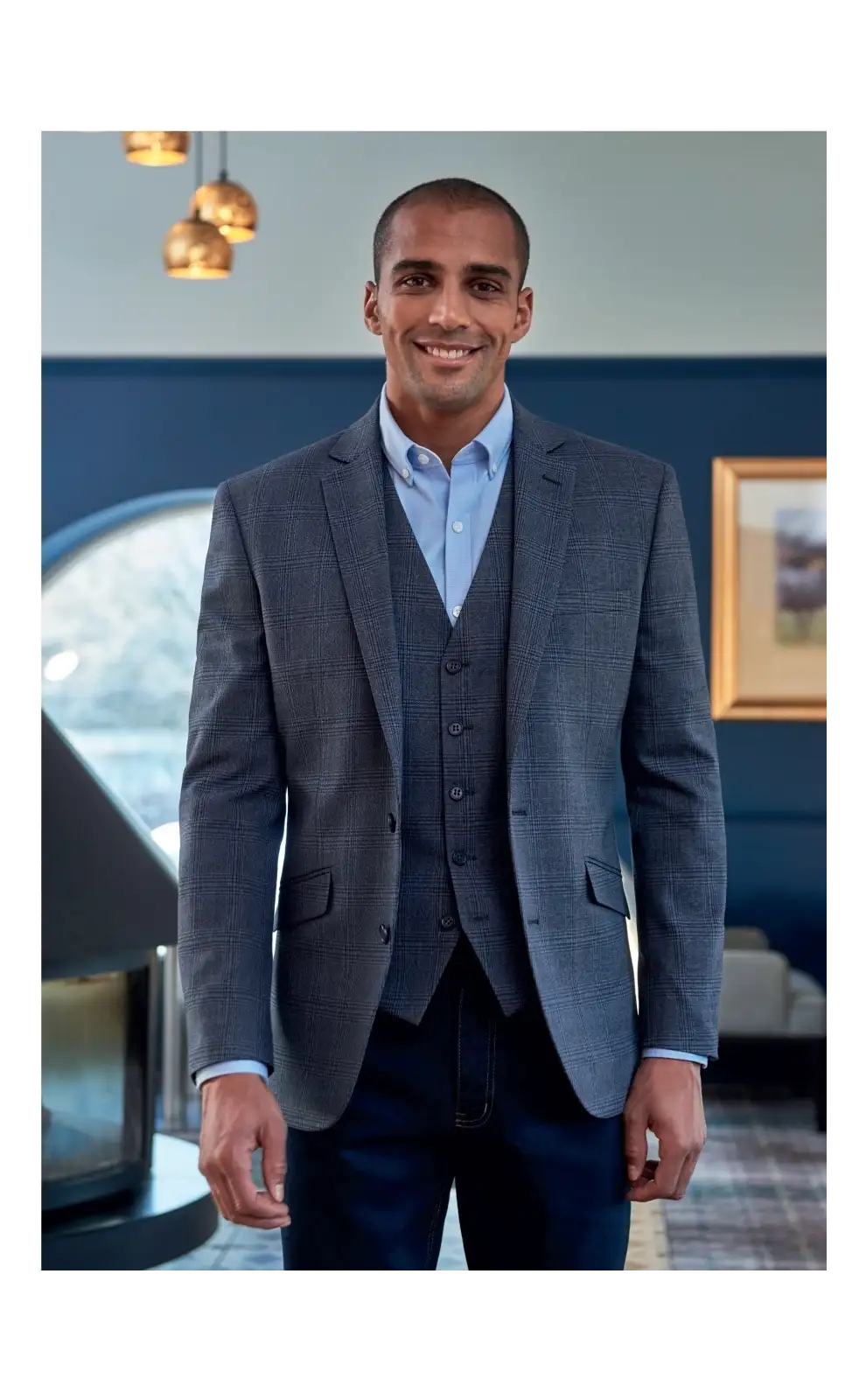 Men's Jackets Brook Taverner Lucio Slim Fit Jacket A - Navy Check £149.00