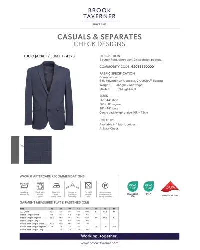 Men's Jackets Brook Taverner Lucio Slim Fit Jacket A - Navy Check £149.00