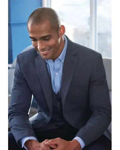 Men's Jackets Brook Taverner Lucio Slim Fit Jacket A - Navy Check £149.00