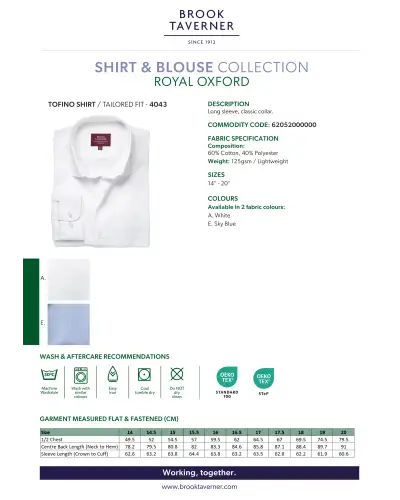 Men's Shirts Brook Taverner Tofino Royal Oxford Shirt £42.00