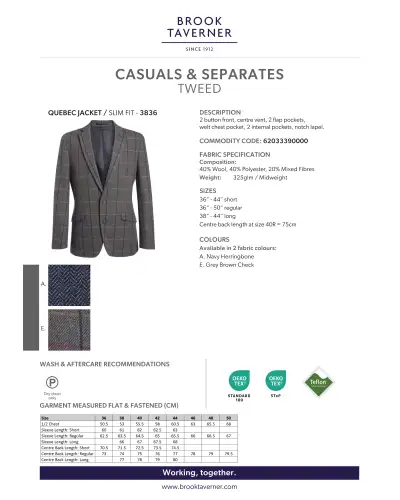 Men's Jackets Brook Taverner Quebec Tweed Jacket £150.00