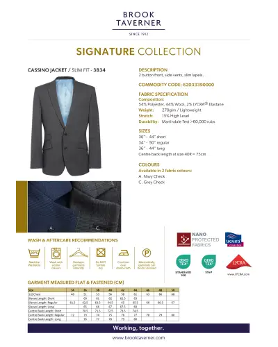 Men's Jackets Brook Taverner Cassino Slim Fit Jacket-BTC-3834 £120.00