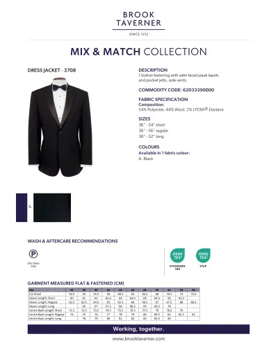 Men's Jackets Brook Taverner Dress Jacket A - Black £120.00