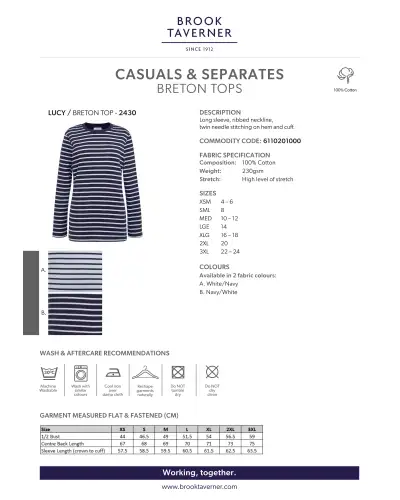 Polo Shirts and Breton Tops Brook Taverner Lucy Breton Top £38.00