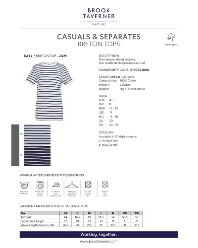 Polo Shirts and Breton Tops Brook Taverner Katy Breton Top £45.00