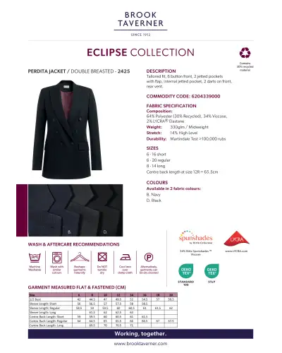 Ladies' Jackets Brook Taverner Perdita Double Breasted Jacket £150.00