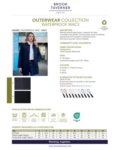 Raincoats Brook Taverner Louise Waterproof Mac £112.00