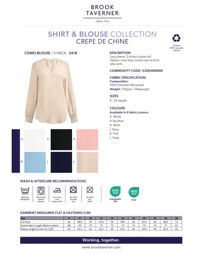 Blouses Brook Taverner Como V-Neck Crepe De Chine Blouse £45.00
