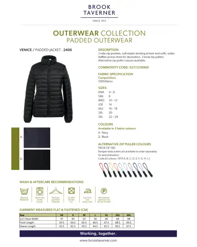 Core Padded Outerwear - NEW Brook Taverner Venice Padded Jacket £112.00