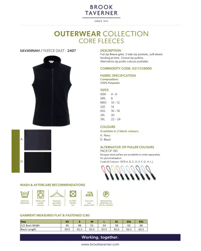 Core Fleeces - NEW Brook Taverner Savannah Core Fleece Gilet £45.00