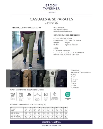 Ladies' Trousers Brook Taverner Liberty Slim Leg Chino £45.00