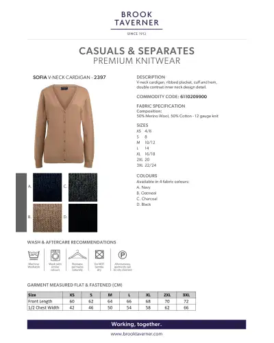 Ladies Knitwear Brook Taverner Sofia Cardigan £45.00