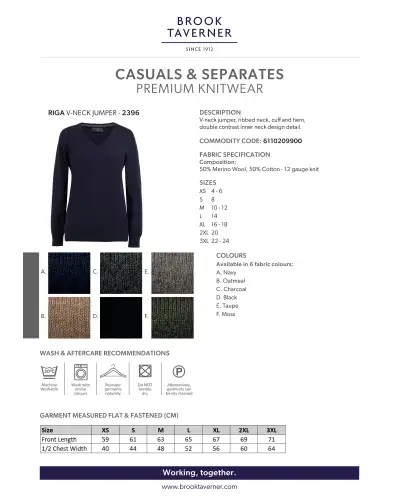 Ladies Knitwear Brook Taverner Riga V-Neck Jumper £45.00