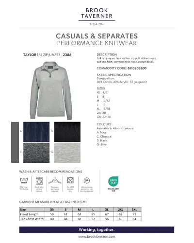 Ladies Knitwear Brook Taverner Taylor 1 4 Zip Jumper £45.00