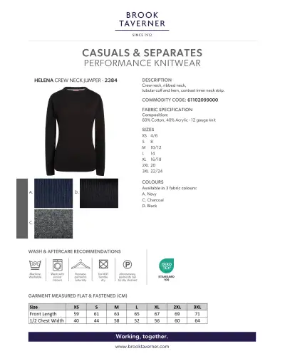 Ladies Knitwear Brook Taverner Helena Crew Neck Jumper £45.00