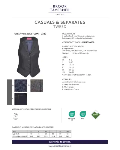 Waistcoat Brook Taverner Greenville Ladies Waistcoat £45.00