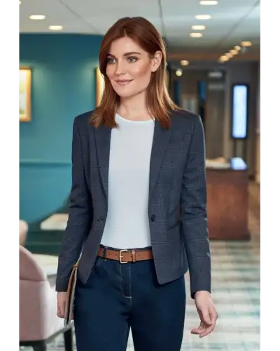 Ladies' Jackets Brook Taverner Alegra Slim Fit Jacket A - Navy Check £120.00