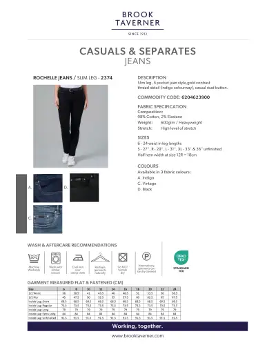 Ladies' Trousers Brook Taverner Rochelle Slim Leg Jean £45.00