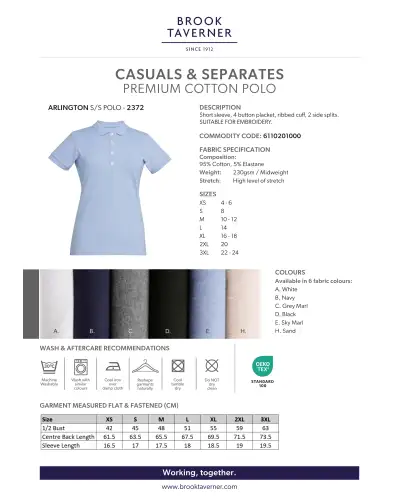 Polo Shirts and Breton Tops Brook Taverner Arlington Premium Cotton Polo £34.00