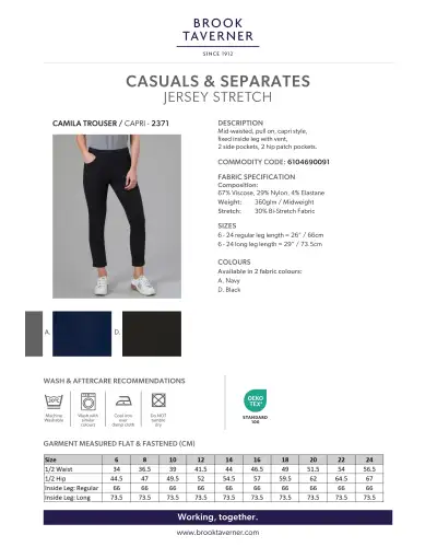 Skirts Brook Taverner Camila Jersey Stretch Trouser £45.00