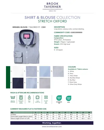 Blouses Brook Taverner Mirabel Stretch Oxford Shirt £42.00