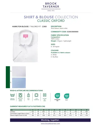 Blouses Brook Taverner Hamilton Classic Oxford Shirt £45.00