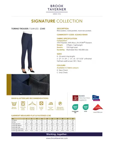 Ladies' Trousers Brook Taverner Torino Slim Leg Trouser £45.00