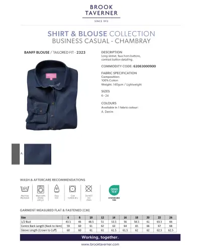 Blouses Brook Taverner Banff Shirt A - Denim £25.00