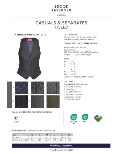 Waistcoat Brook Taverner Nashville Ladies Waistcoat £85.00