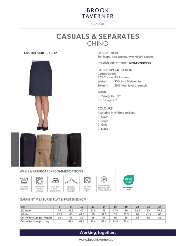 Skirts Brook Taverner Austin Chino Skirt £45.00