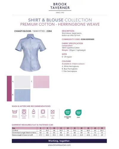 Blouses Brook Taverner Chianti Blouse Cotton Herringbone £45.00