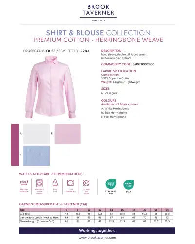 Blouses Brook Taverner Prosecco Blouse Cotton Herringbone £45.00