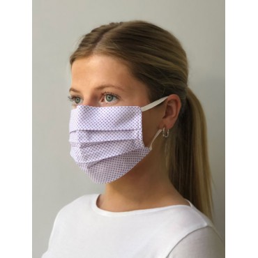 Pleated face masks Vortex Designs Pleated Dots White £11.00