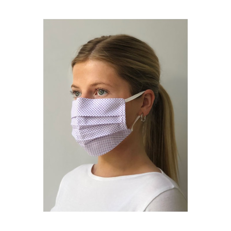Pleated face masks Vortex Designs Pleated Dots White £11.00