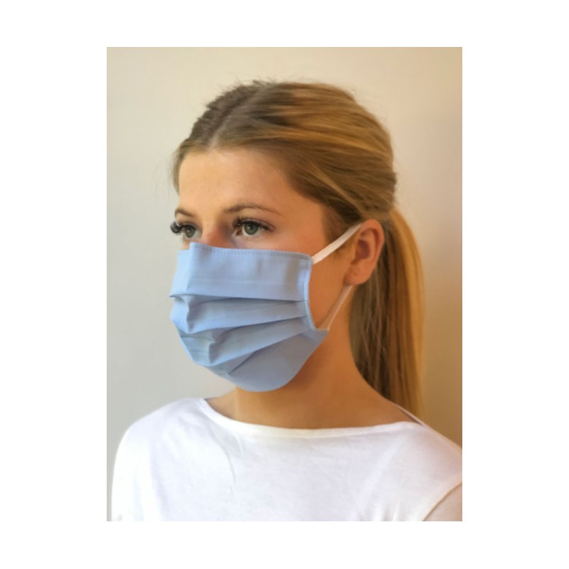 Pleated face masks Vortex Designs Pleated Cotton-Touch Sky Blue £11.00