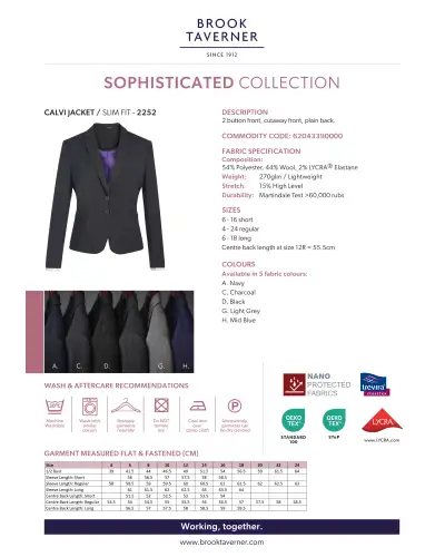 Ladies' Jackets Brook Taverner Calvi Slim Fit Jacket-BTC-2252 £145.00