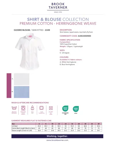 Blouses Brook Taverner Ozzero Blouse Cotton Herringbone £42.00