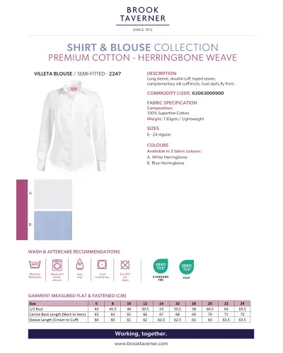 Blouses Brook Taverner Villeta Blouse Cotton Herringbone £45.00