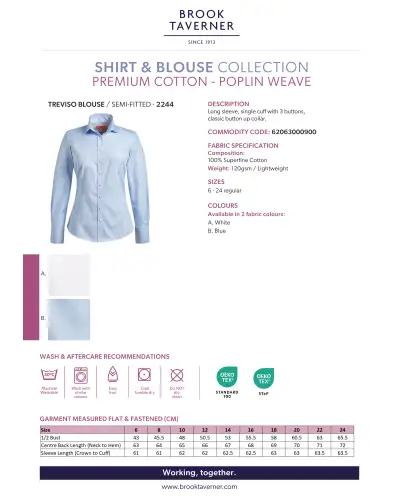 Blouses Brook Taverner Treviso Blouse Cotton Poplin £45.00