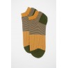 PEPER HAROW PEPER HAROW Oxford Stripe Mens Trainer Socks - Mustard £11.00