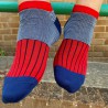 PEPER HAROW PEPER HAROW Oxford Stripe Mens Trainer Socks - Scarlet £11.00