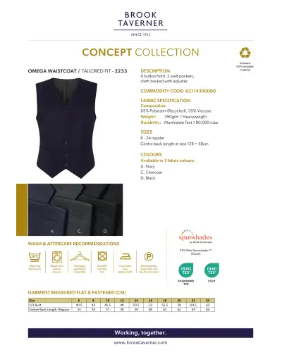 Ladies' Waistcoats Brook Taverner Omega Ladies Waistcoat £45.00