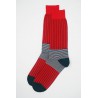 Men PEPER HAROW Oxford Stripe Mens Socks - Scarlet £15.00