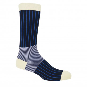 Men PEPER HAROW Oxford Stripe Mens Socks - Black £15.00