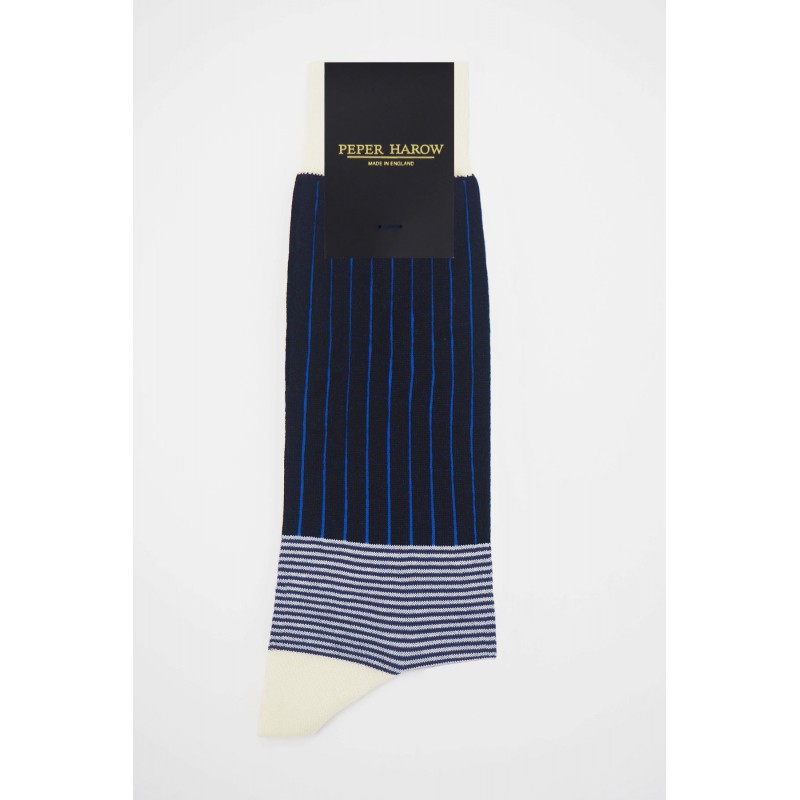 Men PEPER HAROW Oxford Stripe Mens Socks - Black £15.00