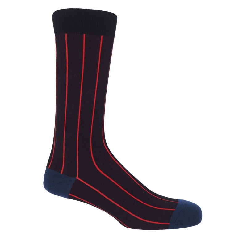Men PEPER HAROW Pin Stripe Mens Socks - Black £15.00
