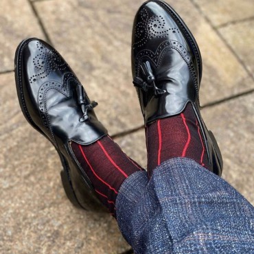 Men PEPER HAROW Pin Stripe Mens Socks - Black £15.00