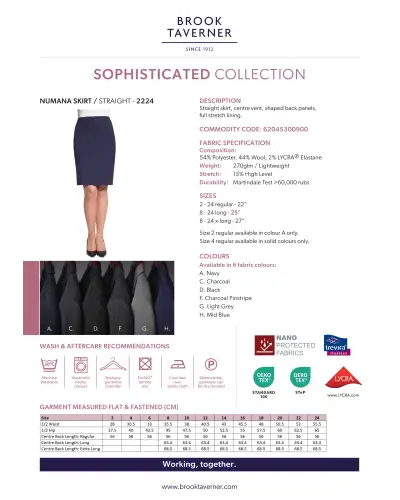 Skirts Brook Taverner Numana Straight Skirt-BTC-2224 £45.00